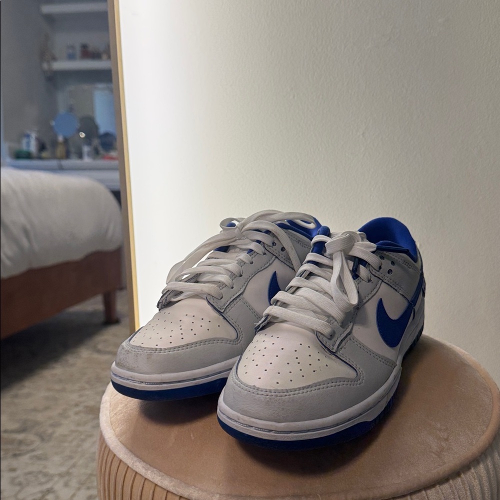 Nike White and Blue Athletic Shoes